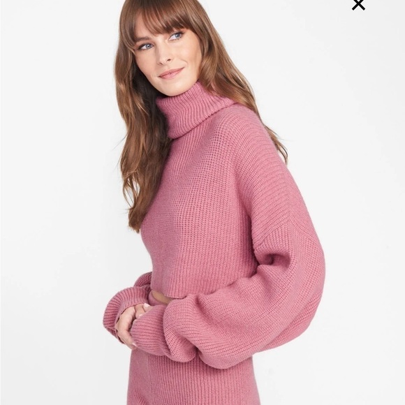 Alloy Apparel Ribbed Knit Turtleneck Sweater Cropped Barbicore Size XL…Y2K - Picture 8 of 9